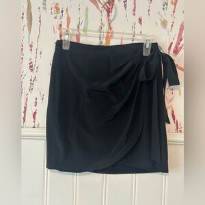 100% Silk Black Mini Wrap Skirt